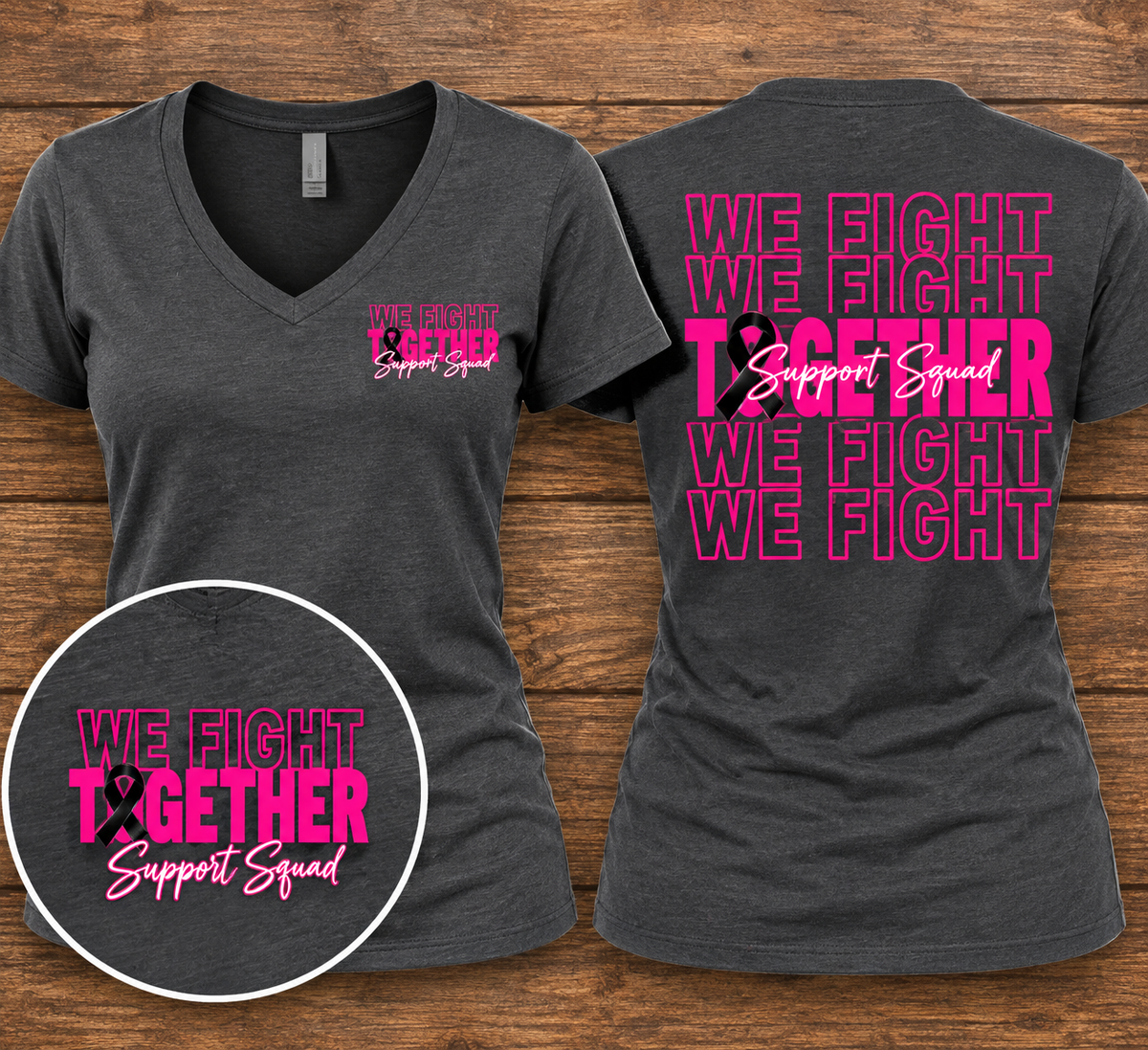We fight together gray v neck – My Store